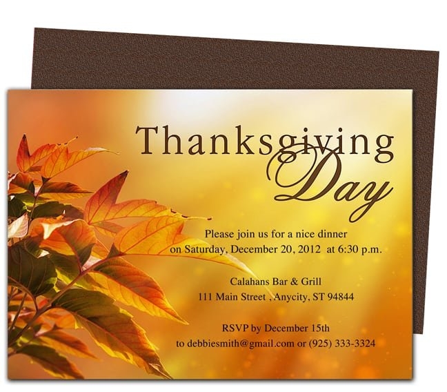 Thanksgiving Invitations Templates
