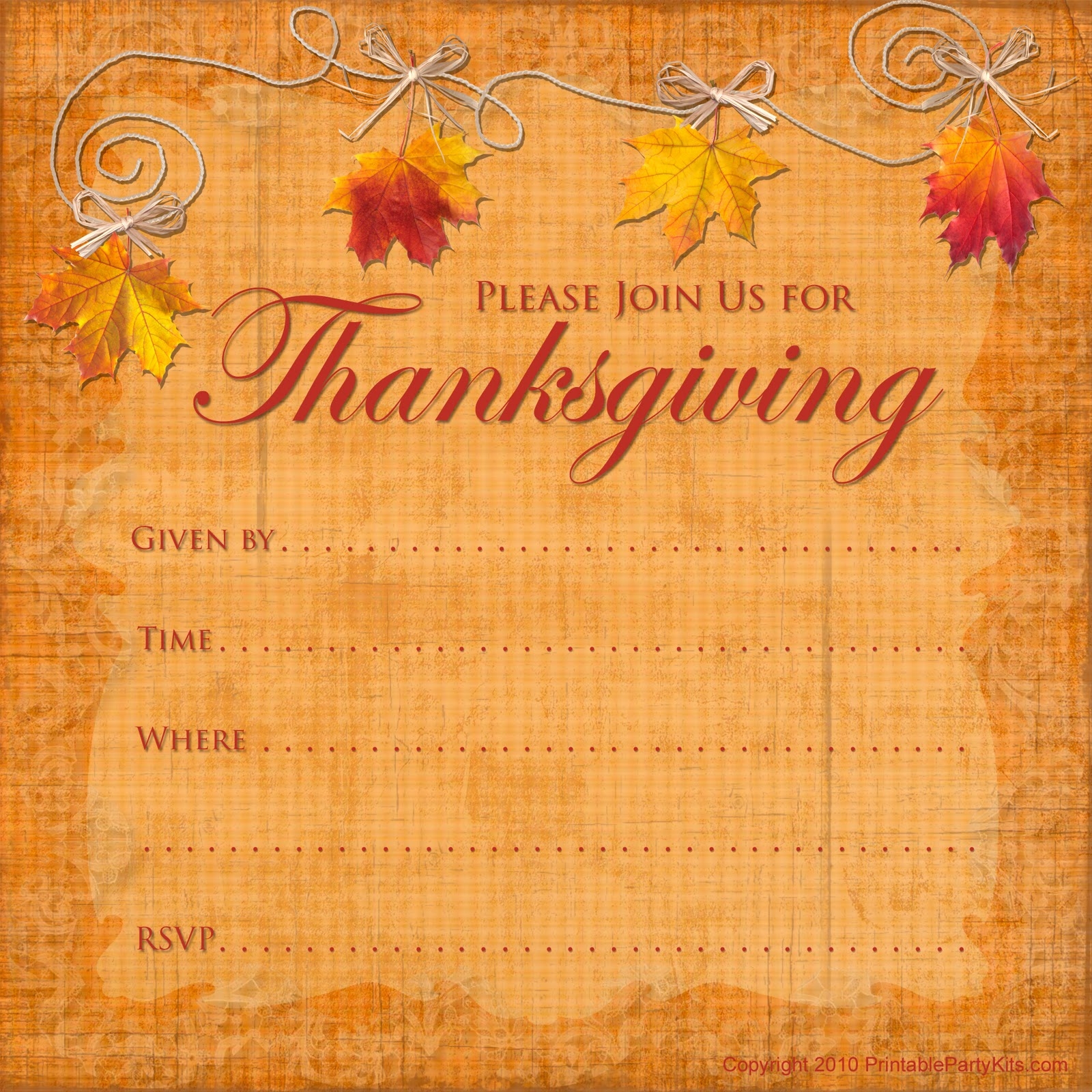 Thanksgiving Invite Template Thanksgiving Invite Template