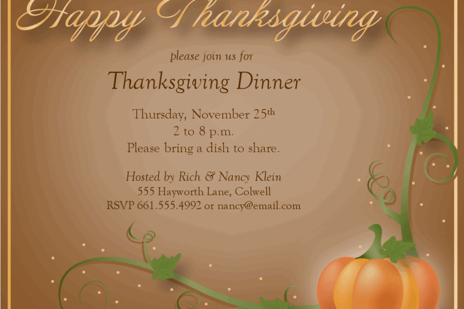 Thanksgiving Invites Templates