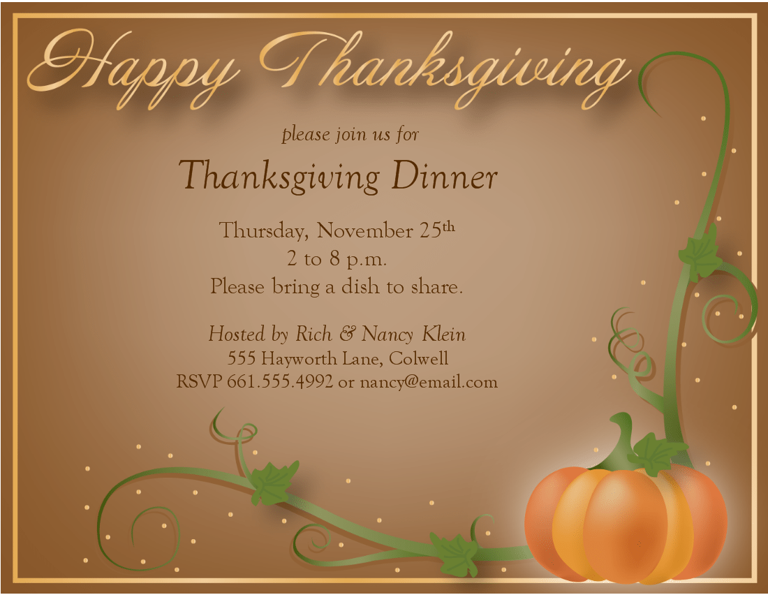 Thanksgiving Invites Templates