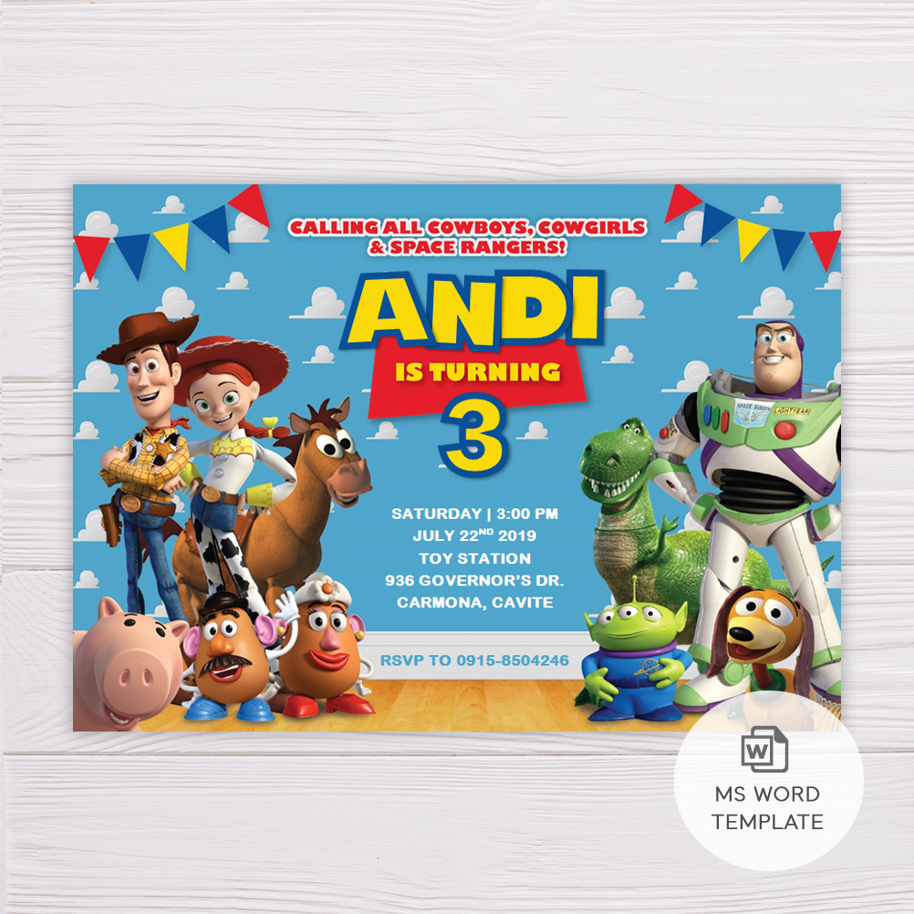 Toy Story Invitation Template Dgtally