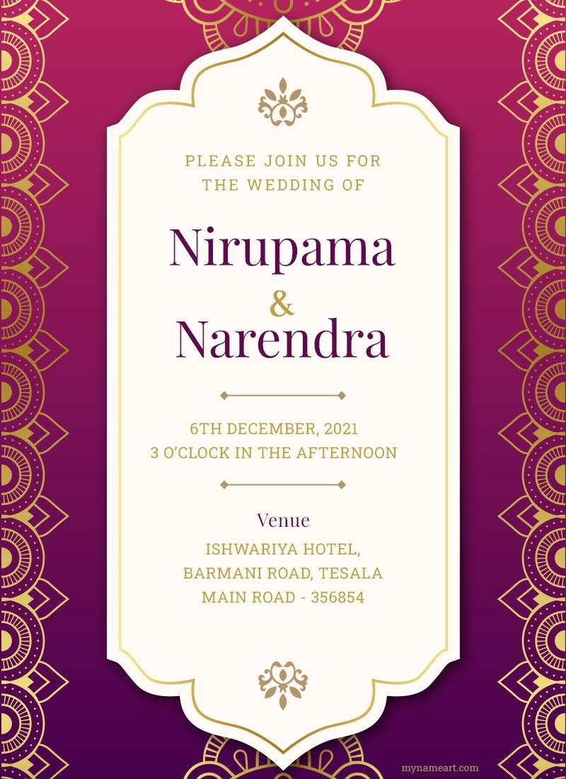 Traditional Wedding Invitation Card Template Edit