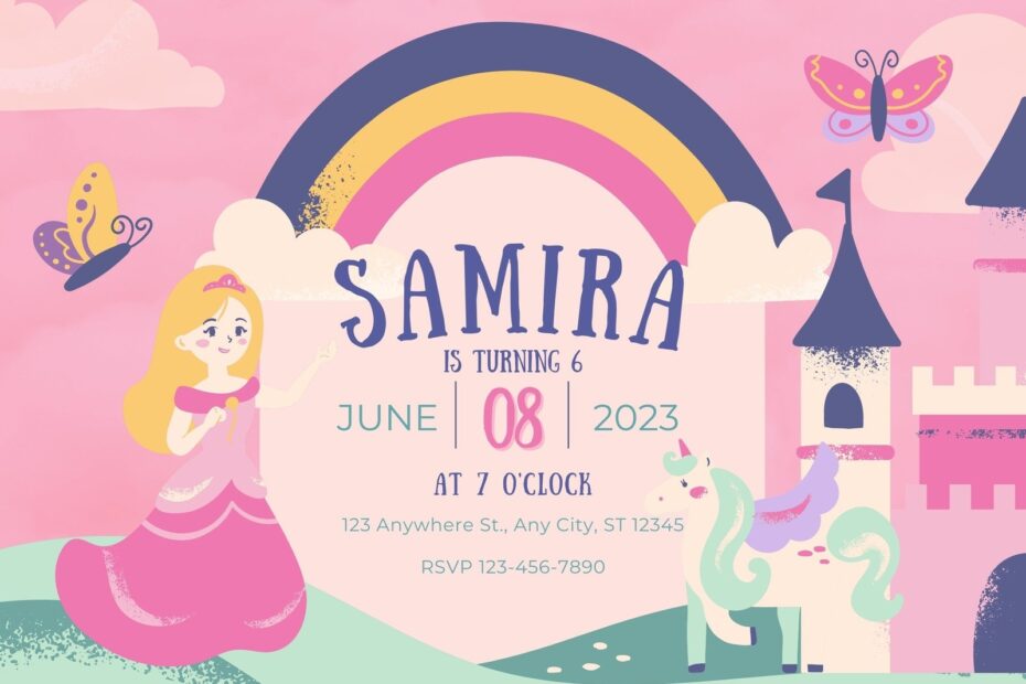 Unicorn Invitation Free Template