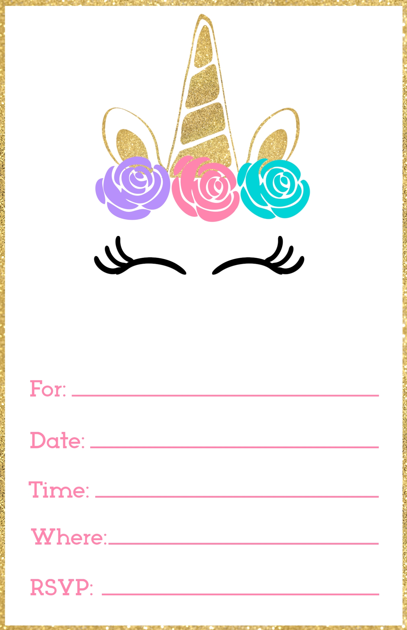 Unicorn Invitation Free Template Template