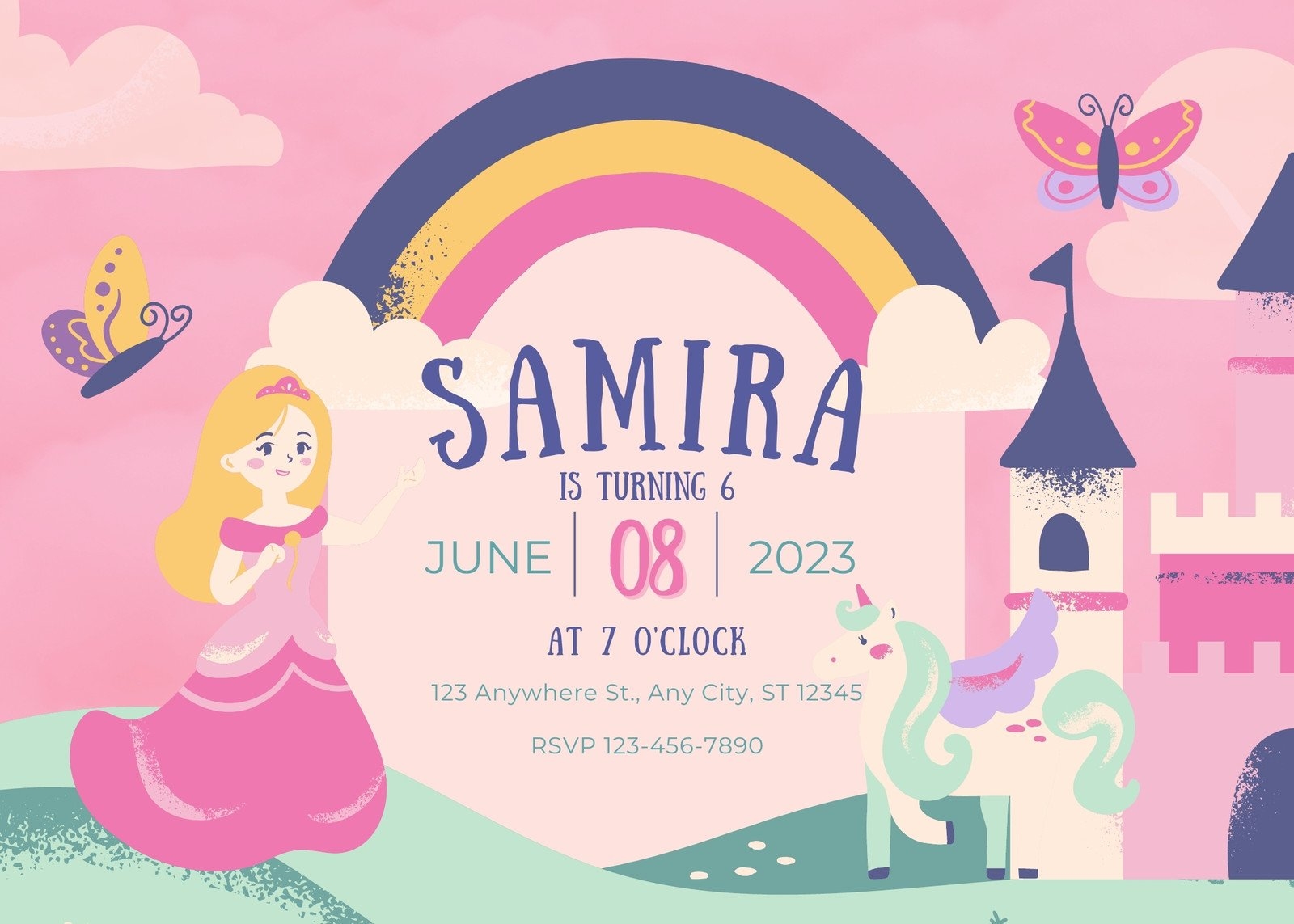 Unicorn Invitation Free Template