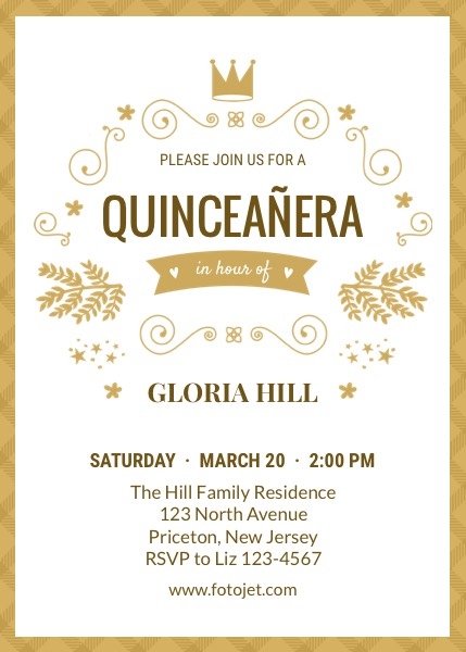 Unique Quinceanera Invitation Template Template FotoJet