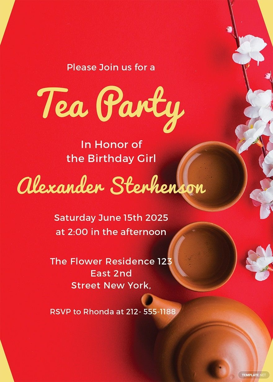 Valentine 39 s Day Tea Party Invitation Template In Illustrator Photoshop 