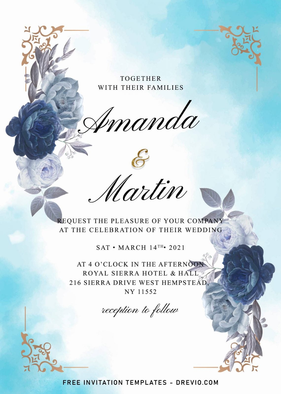 Watercolor Wedding Invitations Free Templates