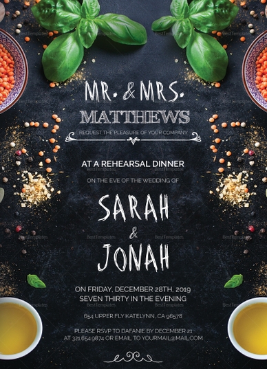 Wedding Dinner Invitation Design Template In Word PSD Publisher