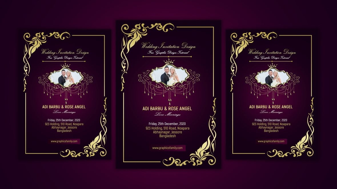 Wedding Invitation Card Template Free Psd Infoupdate