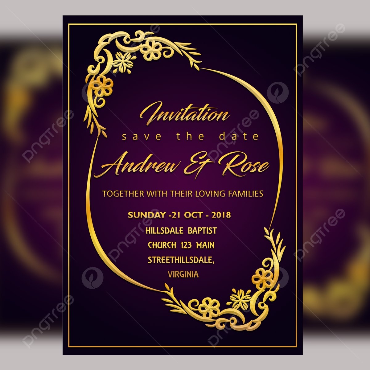 Wedding Invitation Card Template Psd
