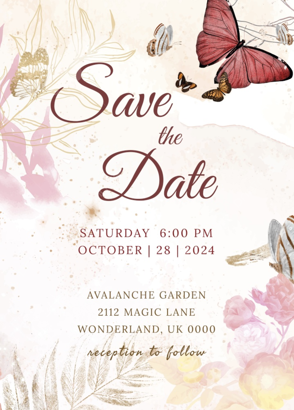 Wedding Invitation Floral Template Poster Template Download On Pngtree