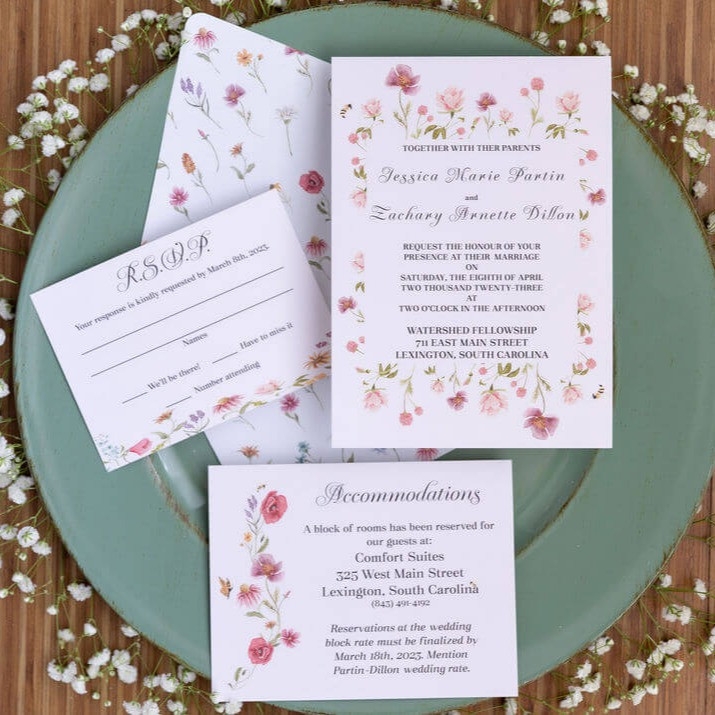 Wedding Invitation Timeline PinkPeonyInvDesign