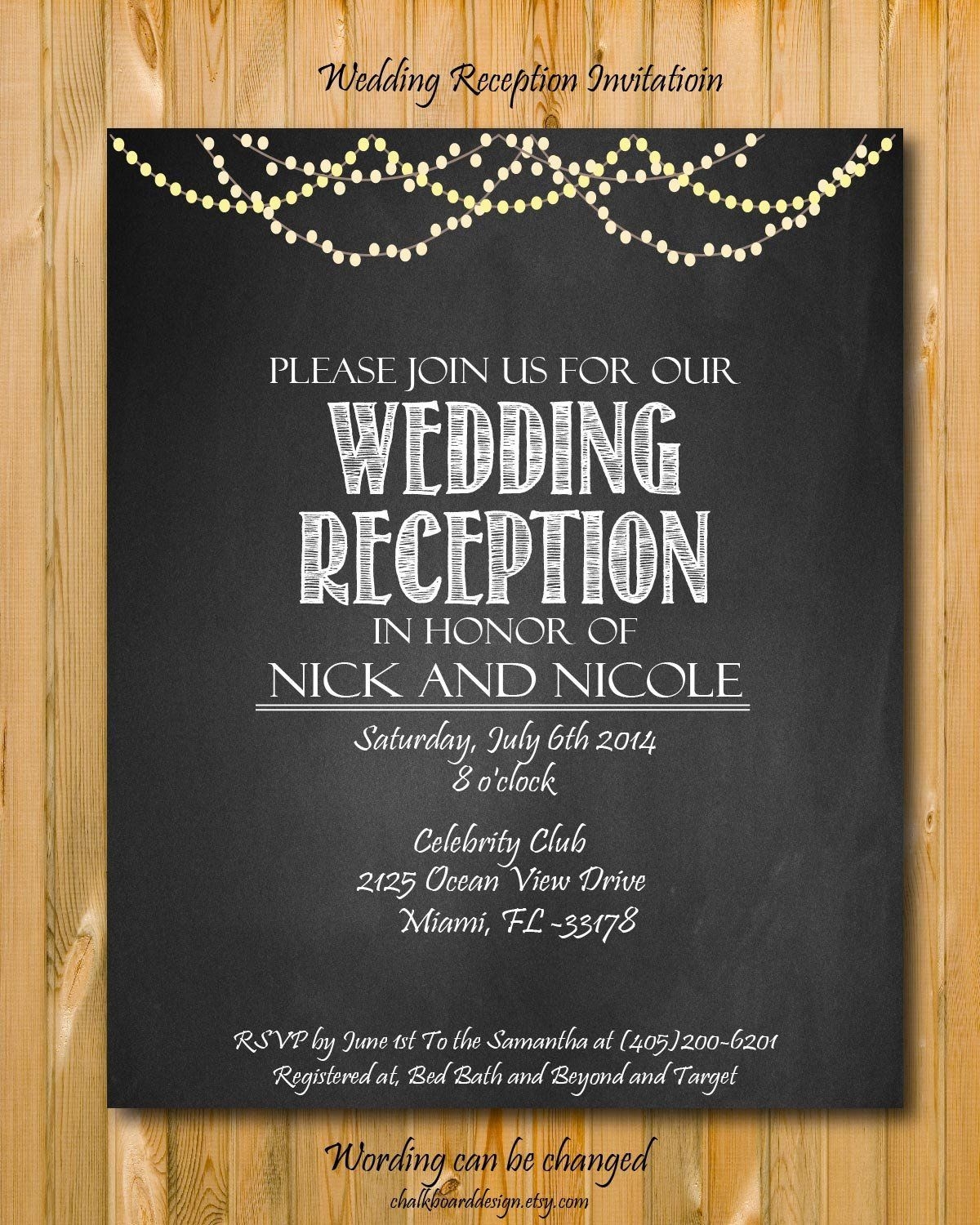 Wedding Reception Only Invitation Templates Prntbl 