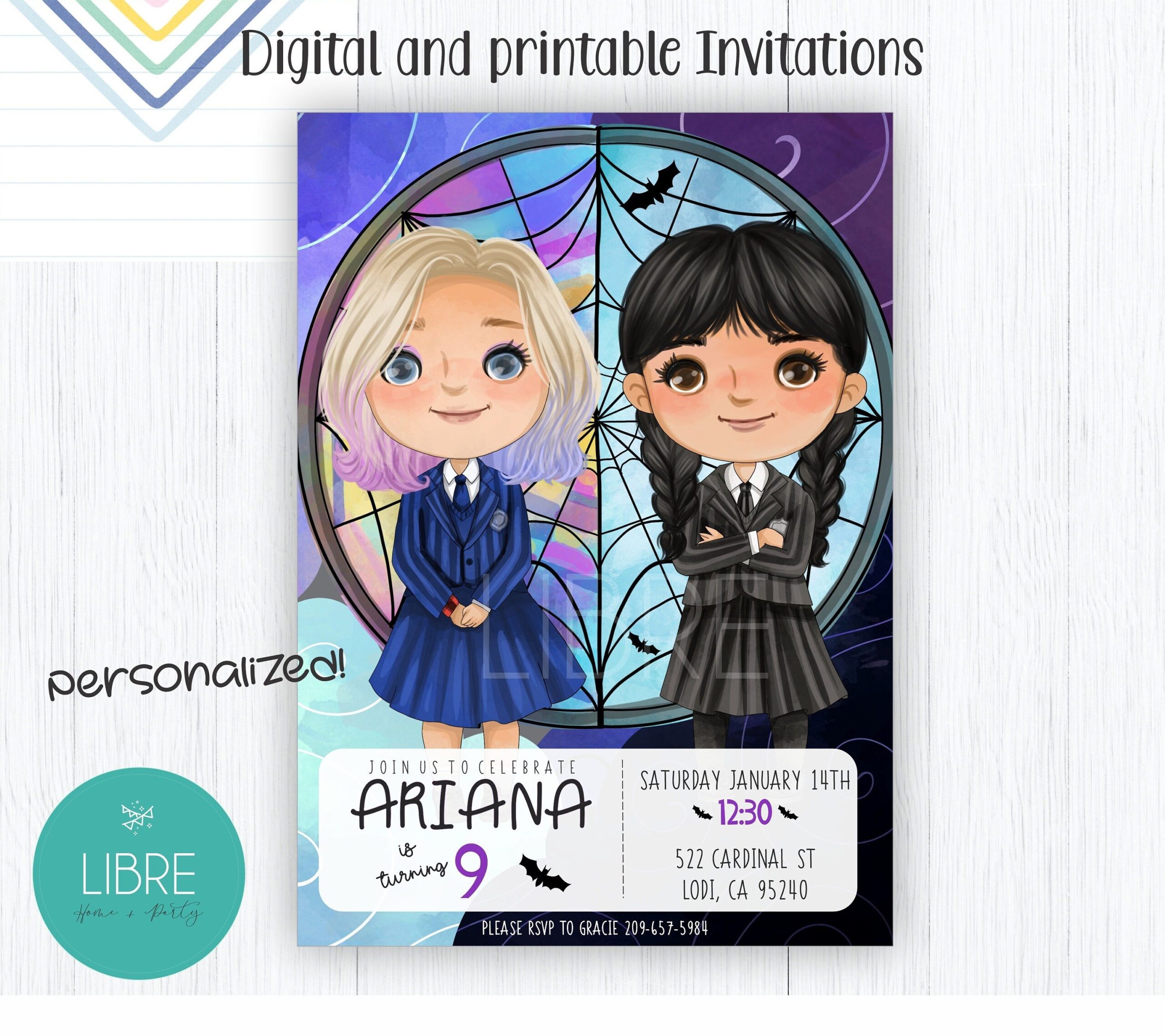 Wednesday Addams Birthday Invitation Template Printable Calendars AT 