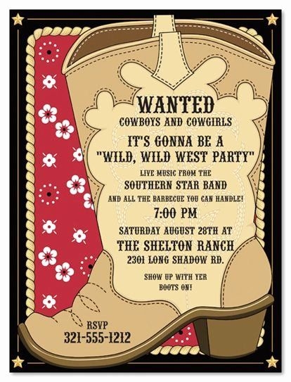 Western Themed Invitations Templates Free At Templatecom
