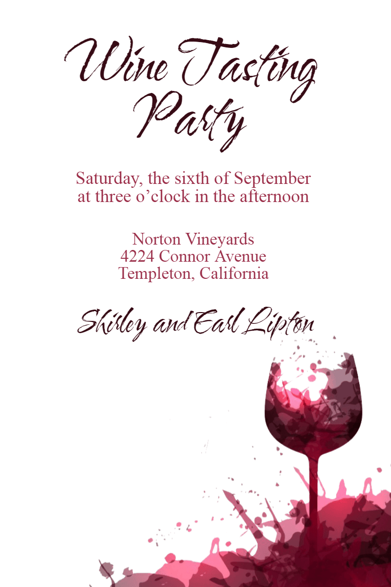 Wine Tasting Party invitation Design Template 112552
