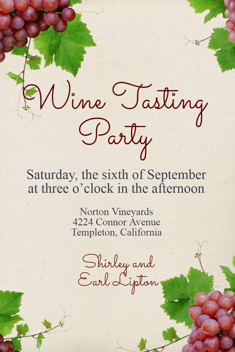 Wine Tasting Party invitation Design Template 112561