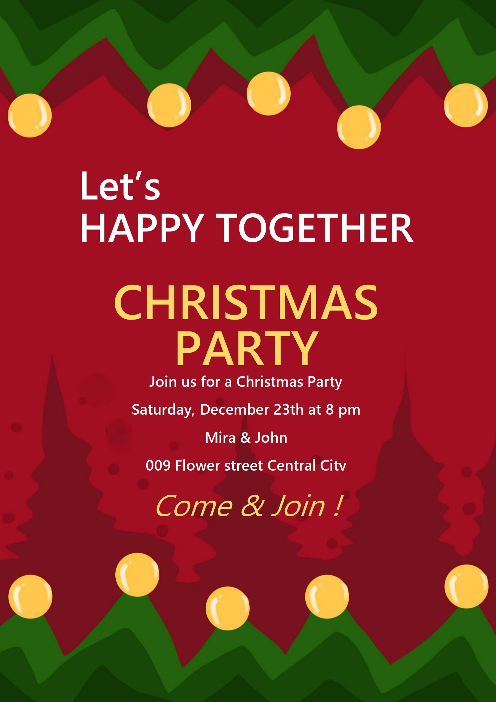 WORD Of Christmas Party House Invitation Card docx WPS Free Templates WORD Of Christmas Party House Invitation Card docx WPS Free Templates