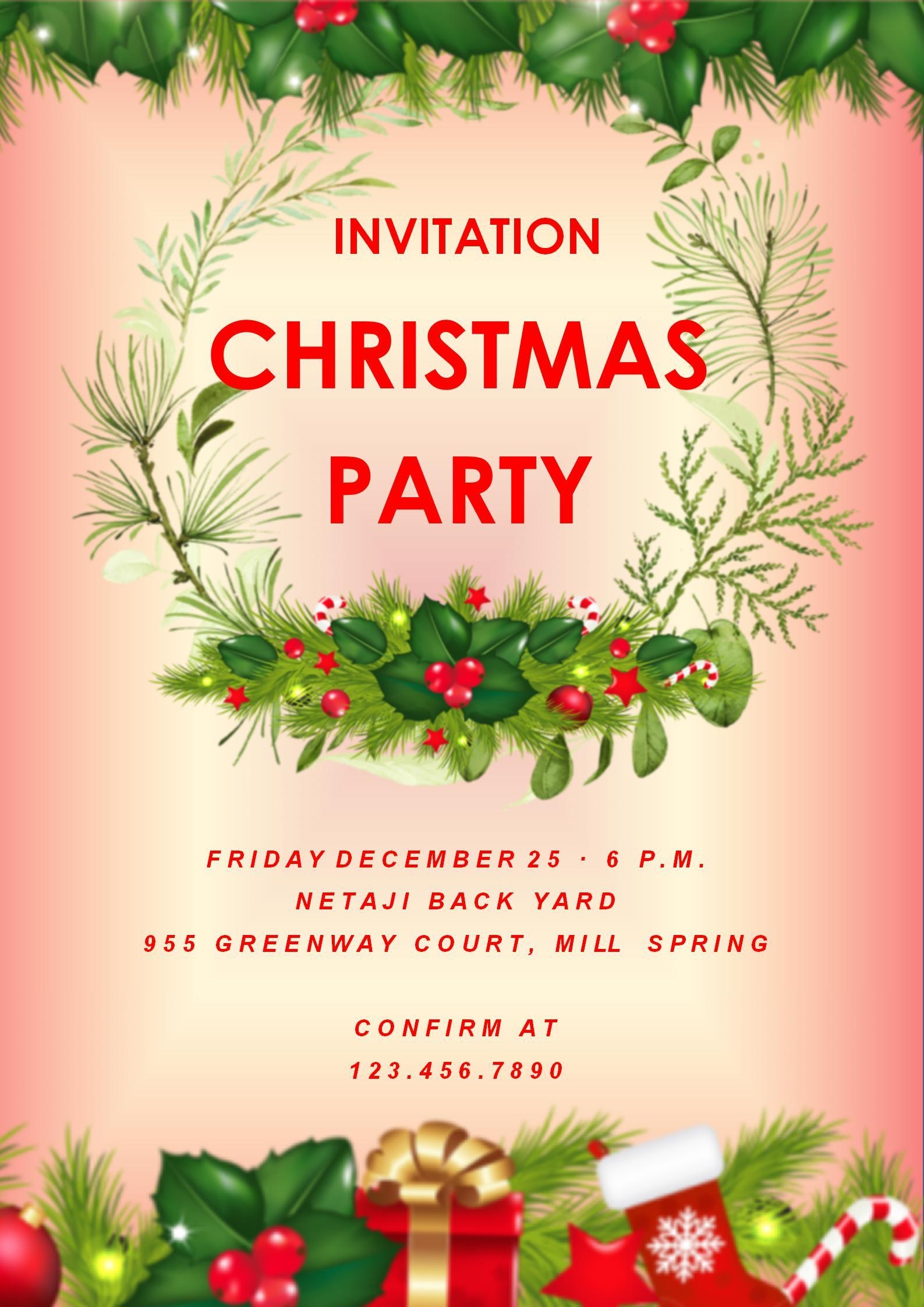 WORD Of Fresh Christmas Invitation docx WPS Free Templates