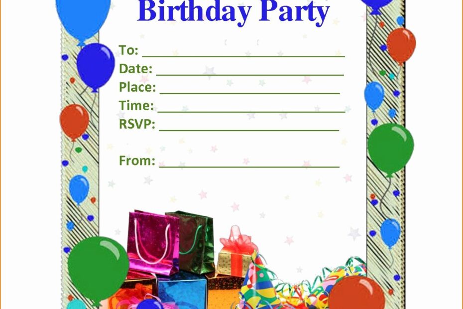 Word Party Invite Template Elegant 6 Birthday Party Invitation Template